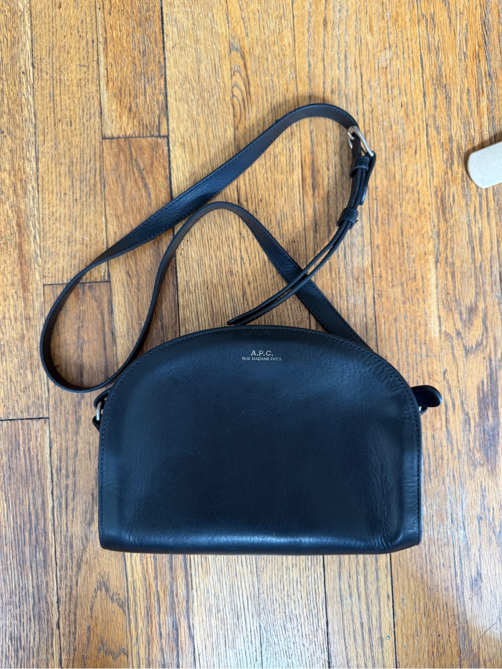 A.P.C. Black Leather Crossbody Bag